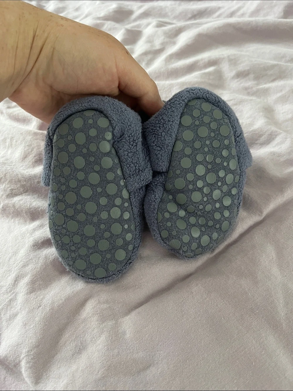 ZUTANO Kids Plush Fleece Booties - navy blue size 18M